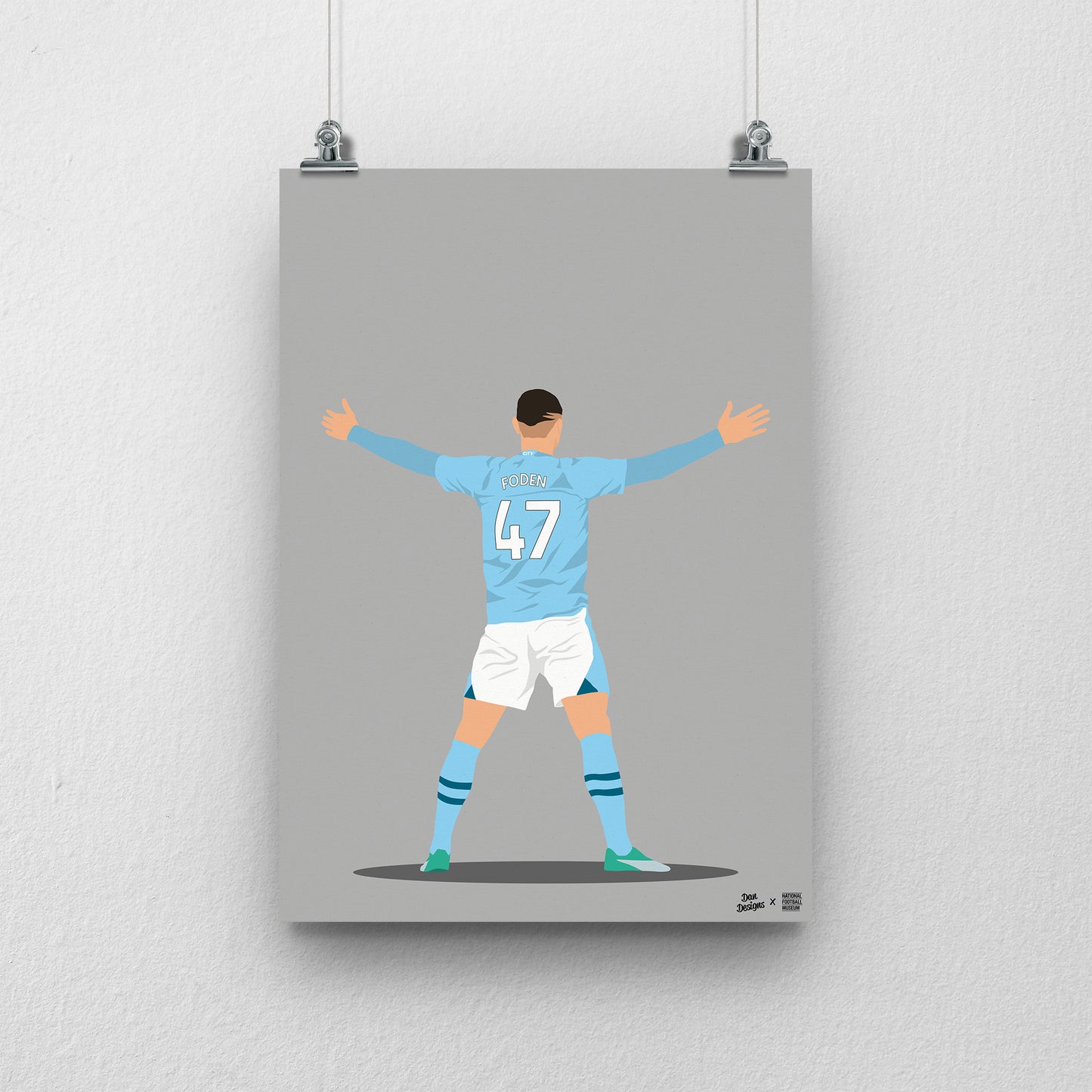 Phil Foden Manchester City A3 Print - DanDesignsGB