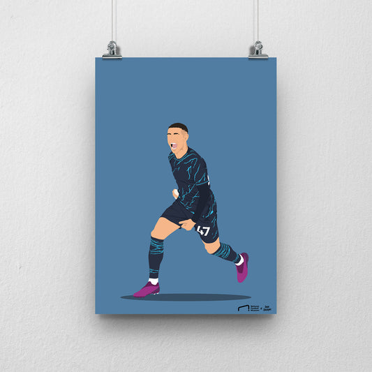 Phil Foden Manchester City Print 1 - DanDesignsGB