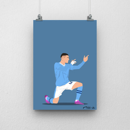 Phil Foden Manchester City Print  - DanDesignsGB