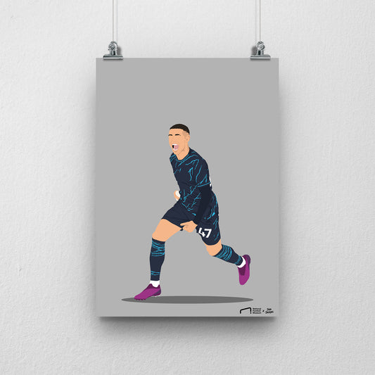 Phil Foden Manchester City Print 1 - DanDesignsGB