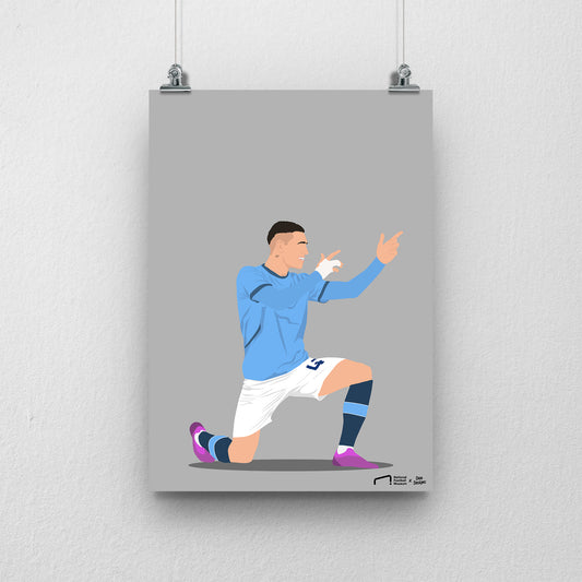 Phil Foden Manchester City Print 2 - DanDesignsGB