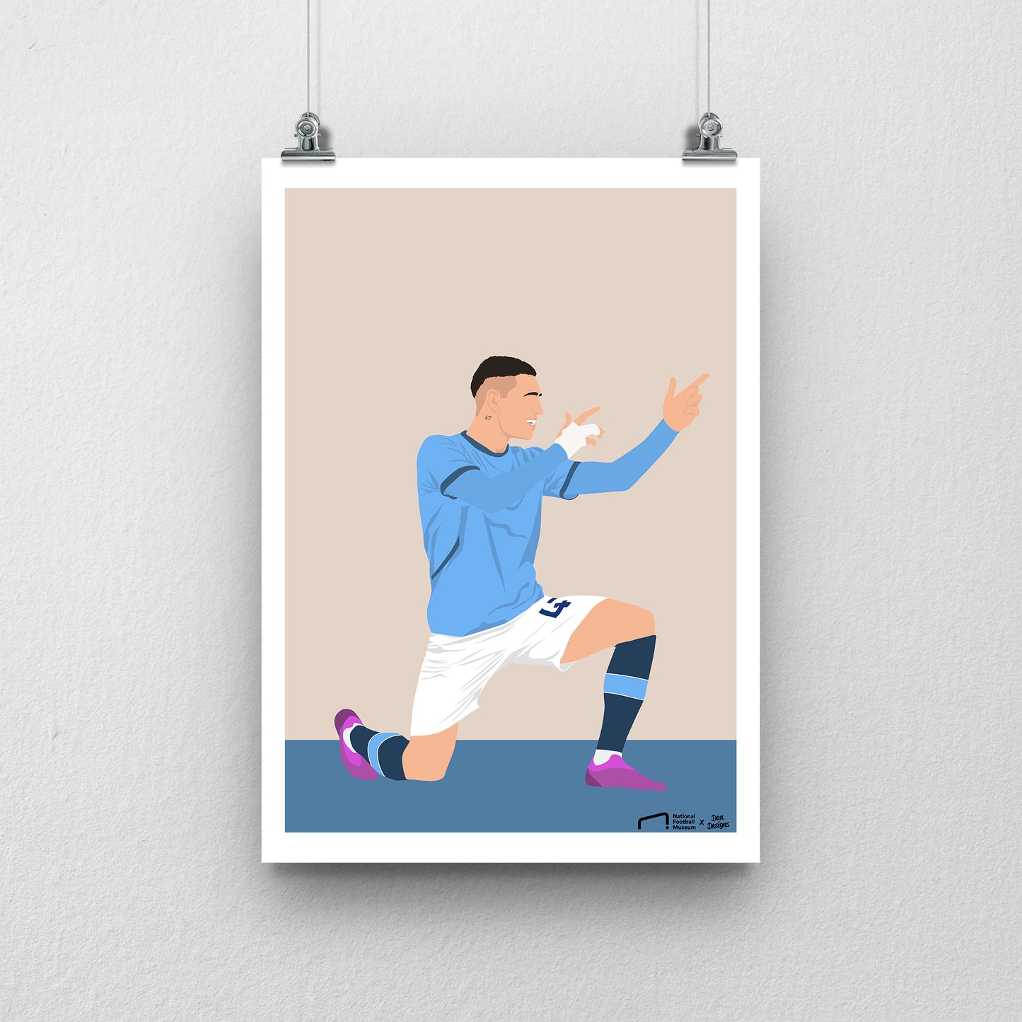 Phil Foden Manchester City Print 2 - DanDesignsGB