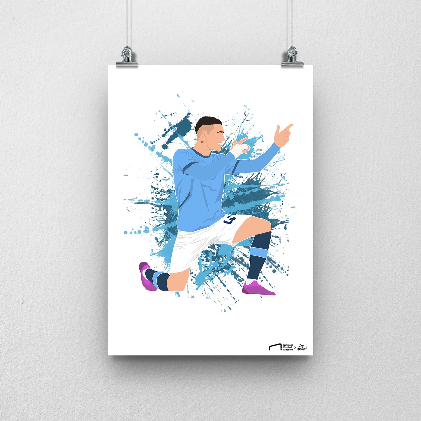 Phil Foden Manchester City Print 2 - DanDesignsGB