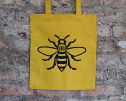 Black Bee Mustard Tote Bag - The Manchester Shop