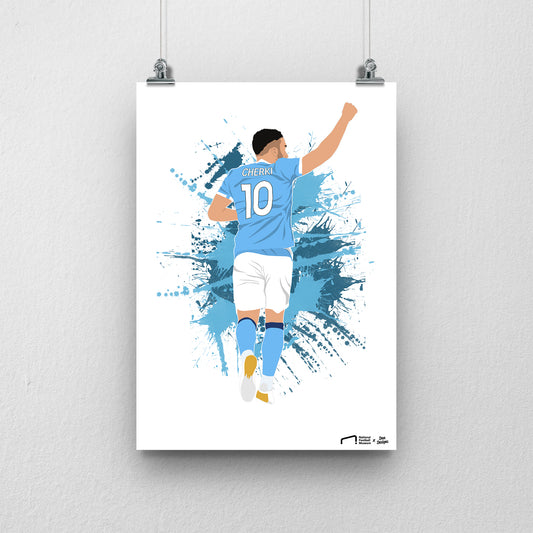 Ryan Cherki Manchester City Print - DanDesignsGB