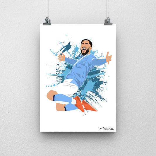 Ryan Cherki Manchester City Print - DanDesignsGB