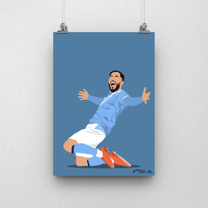 Ryan Cherki Manchester City Print - DanDesignsGB