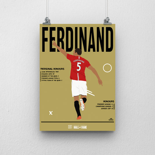 Rio Ferdinand Hall of Fame A3 Print - DanDesignsGB