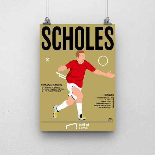 Paul Scholes Hall of Fame Print - DanDesignsGB