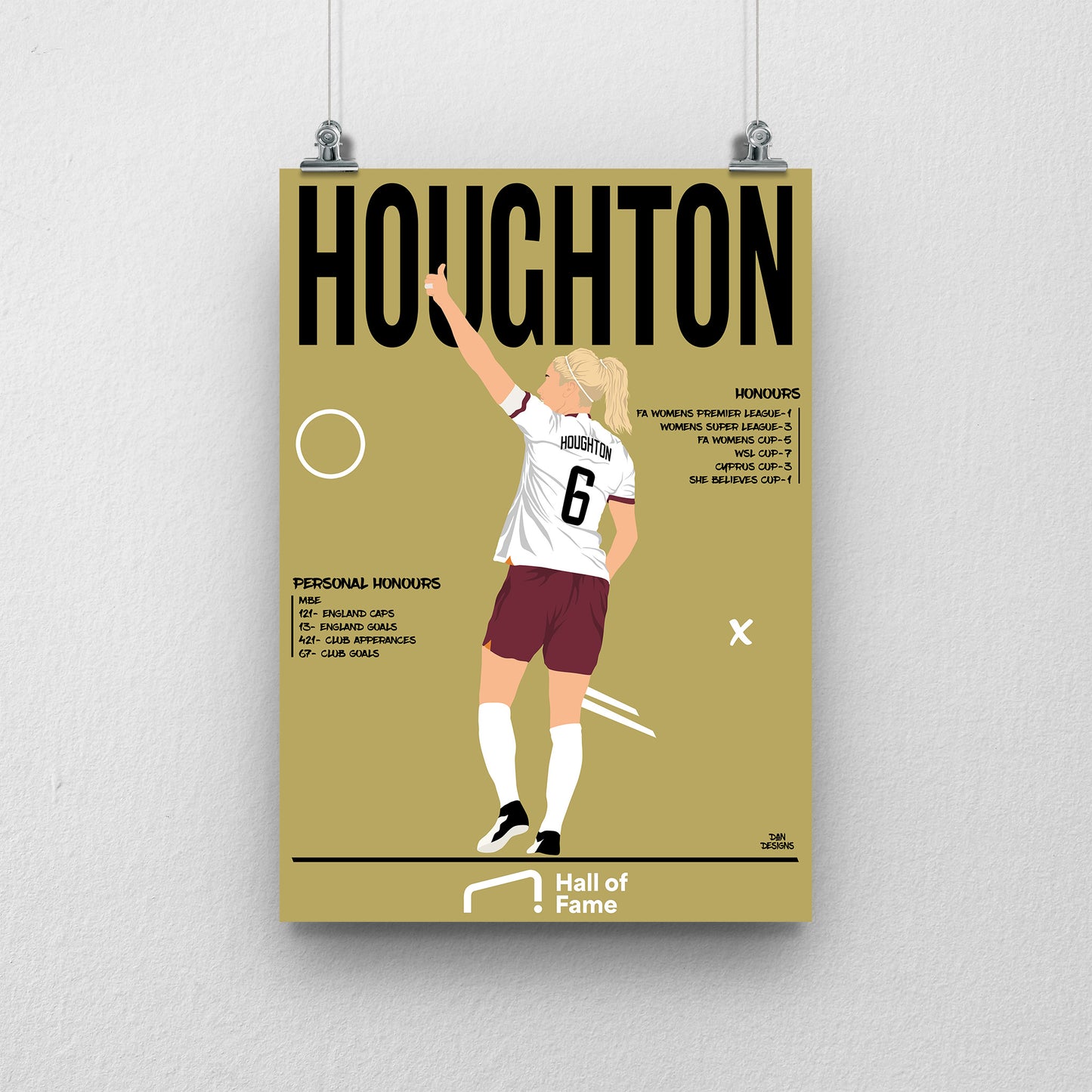 Steph Houghton Hall of Fame Print - DanDesignsGB