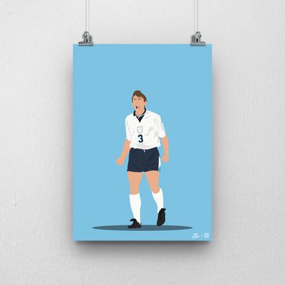 Stuart Pearce England A3 Print - DanDesignsGB