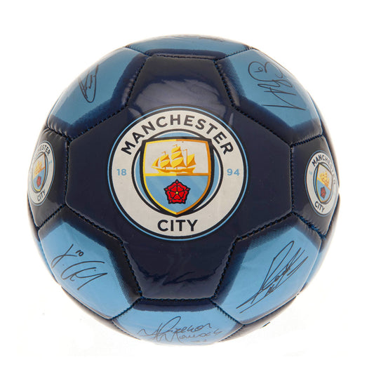 Manchester City FC Mini Signed Football (Blue)