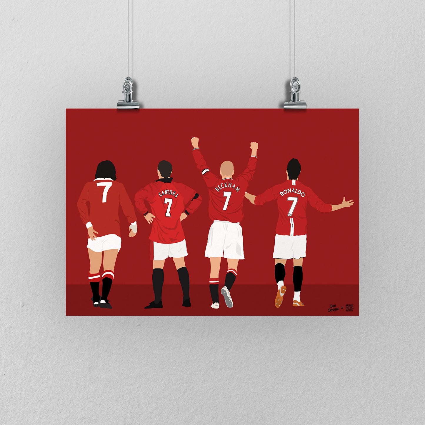 Manchester United Number 7s A3 Print - DanDesignsGB