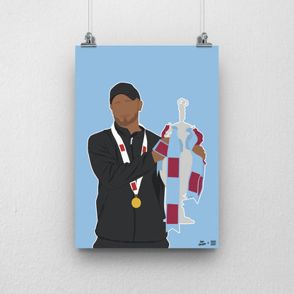 Vincent Kompany Burnley A3 Print - DanDesignsGB
