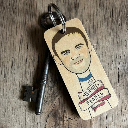 Wayne Rooney Wooden Keyring
