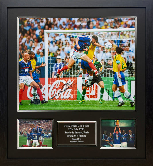 Zinedine Zidane Signed France 1998 World Cup Final Photo