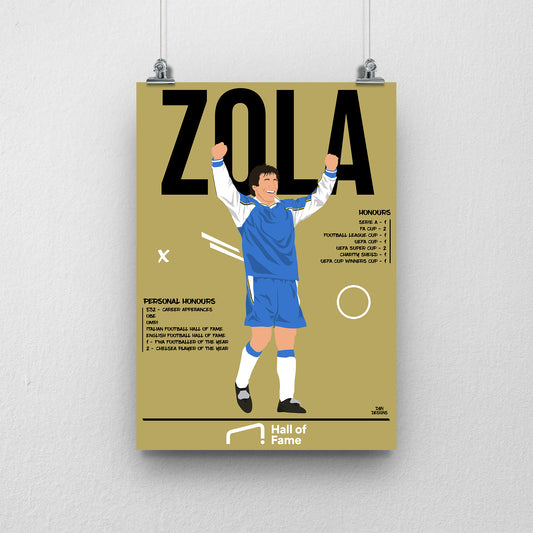 Gianfranco Zola Hall of Fame Print - DanDesignsGB