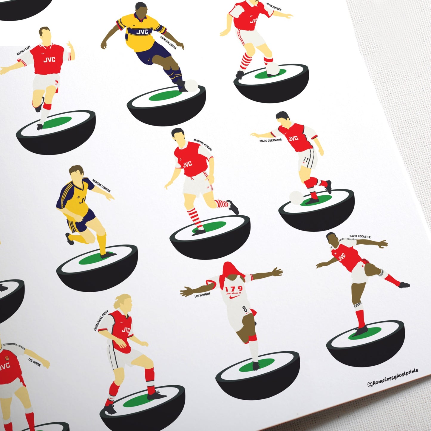 Arsenal 90's Subbuteo Print