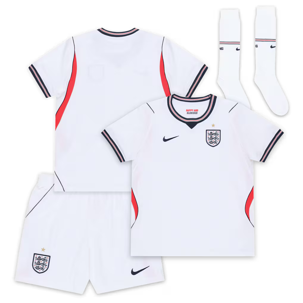 England 2026 Stadium Home Little Kids' Nike Soccer Replica 3-Piece Kit