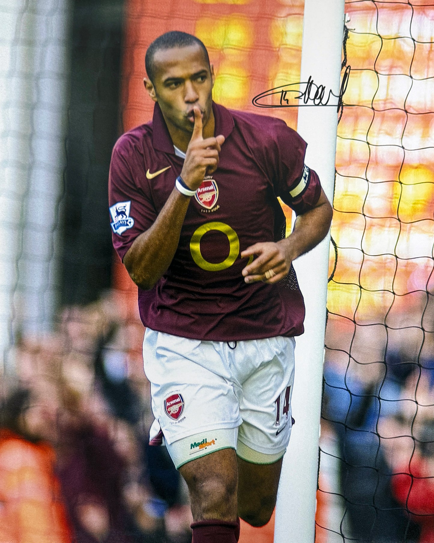 Thierry Henry In Redcurrant Shirt Signed Photo