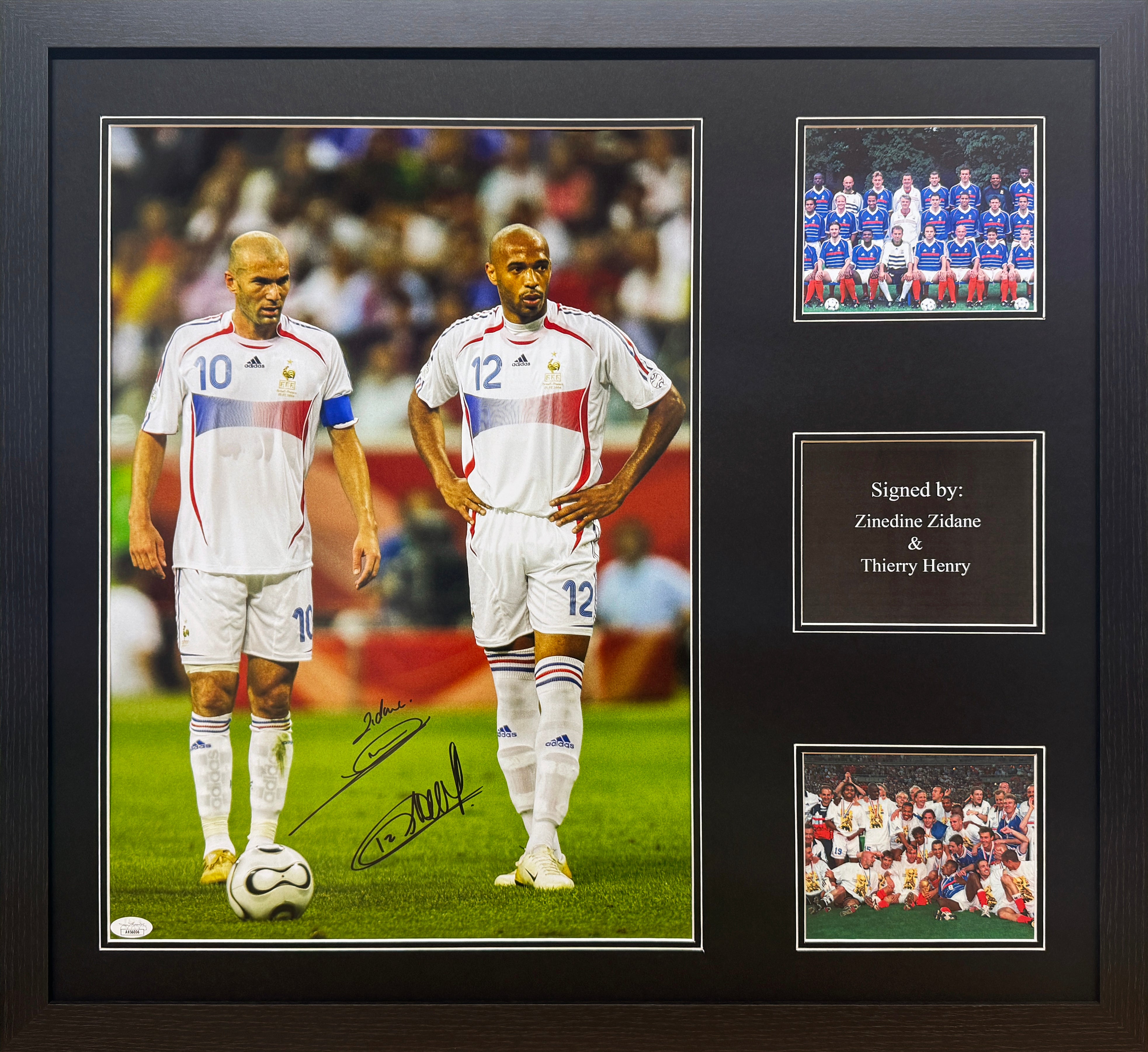 Zinedine Zidane & Thierry Henry dual signed France photo