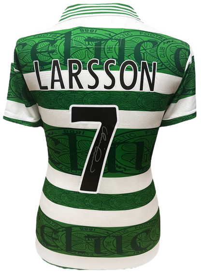 Henrik Larsson signed Official retro 1995/97 Celtic shirt 