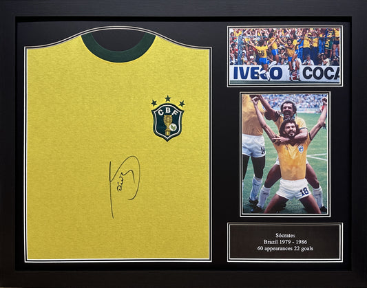 Sócrates signed Brazil shirt - unframed