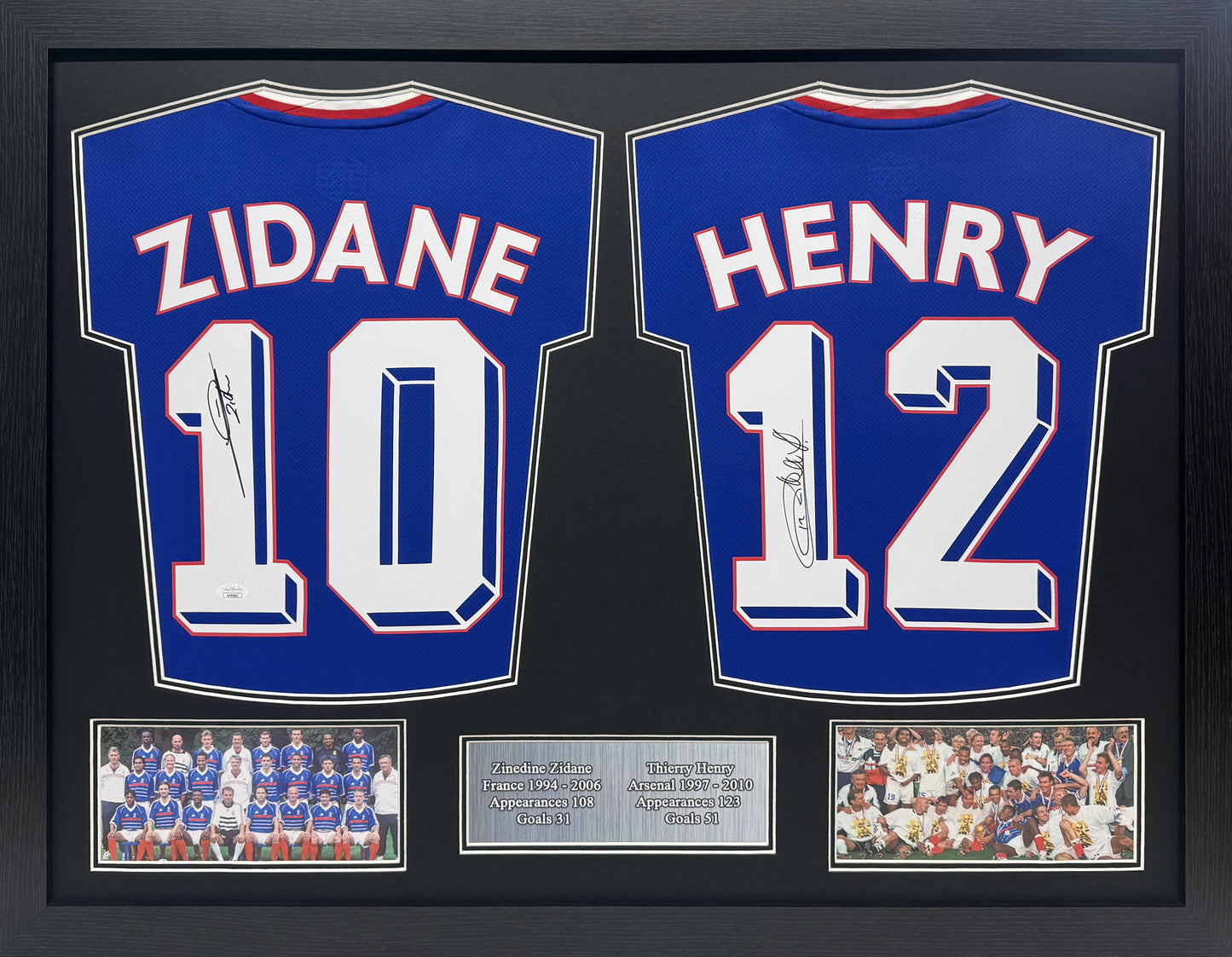 Zidane and Henry France Signed Shirts