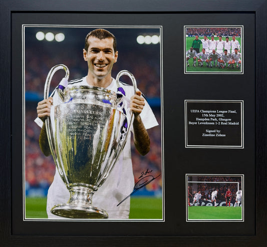 Zinedine Zidane Signed Real Mardrid Champions League Winners Photo