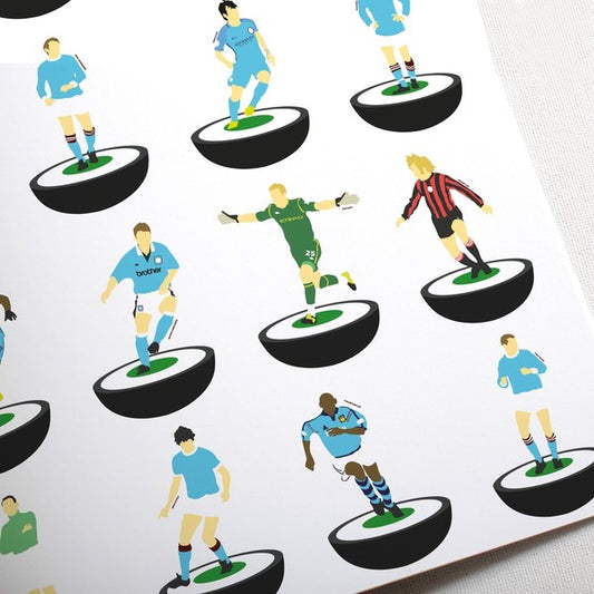Manchester City Legends Subbuteo Print