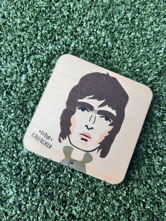 Liam Gallagher Wooden Coasters