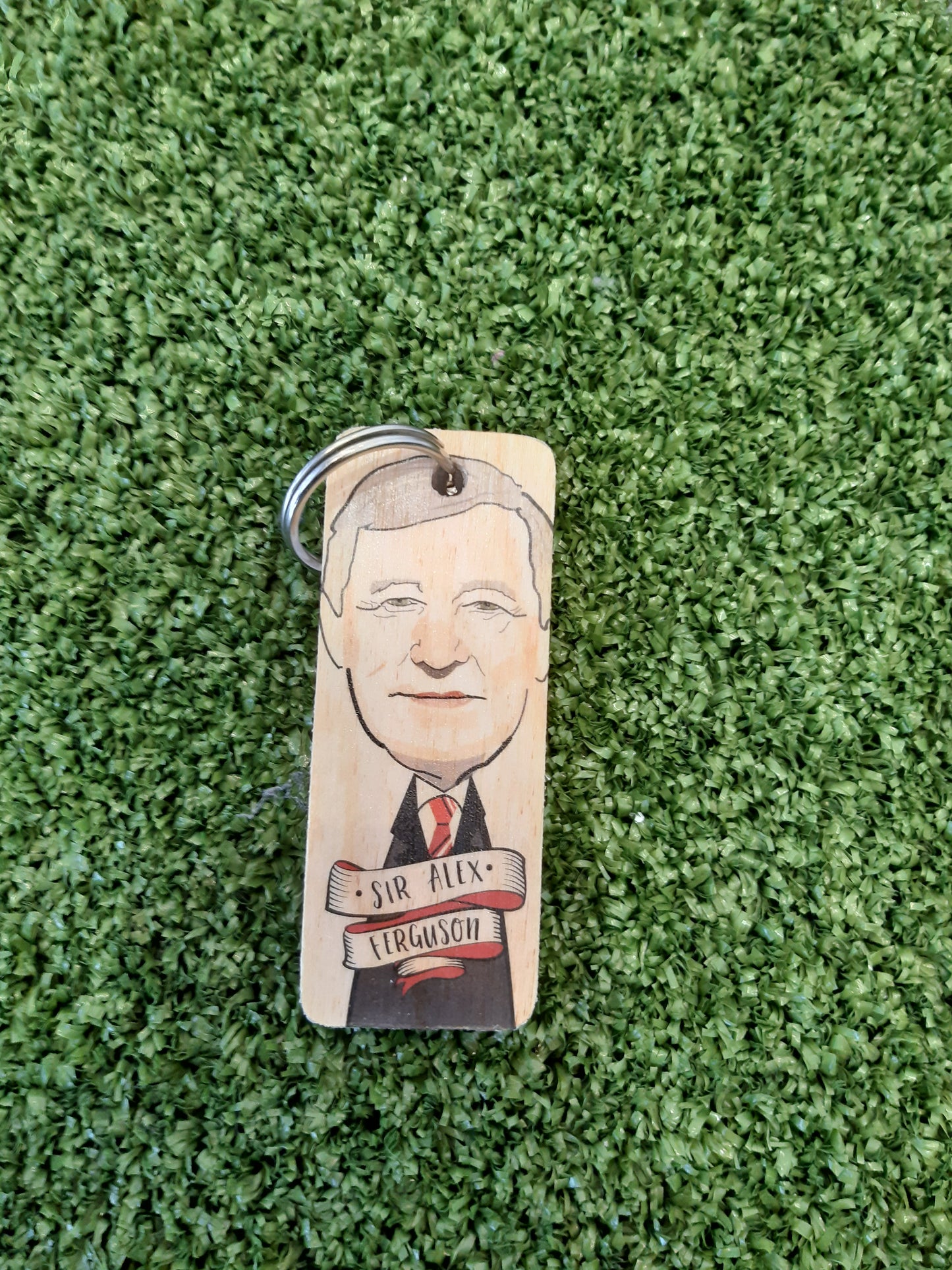 Sir Alex Ferguson Wooden Keyring