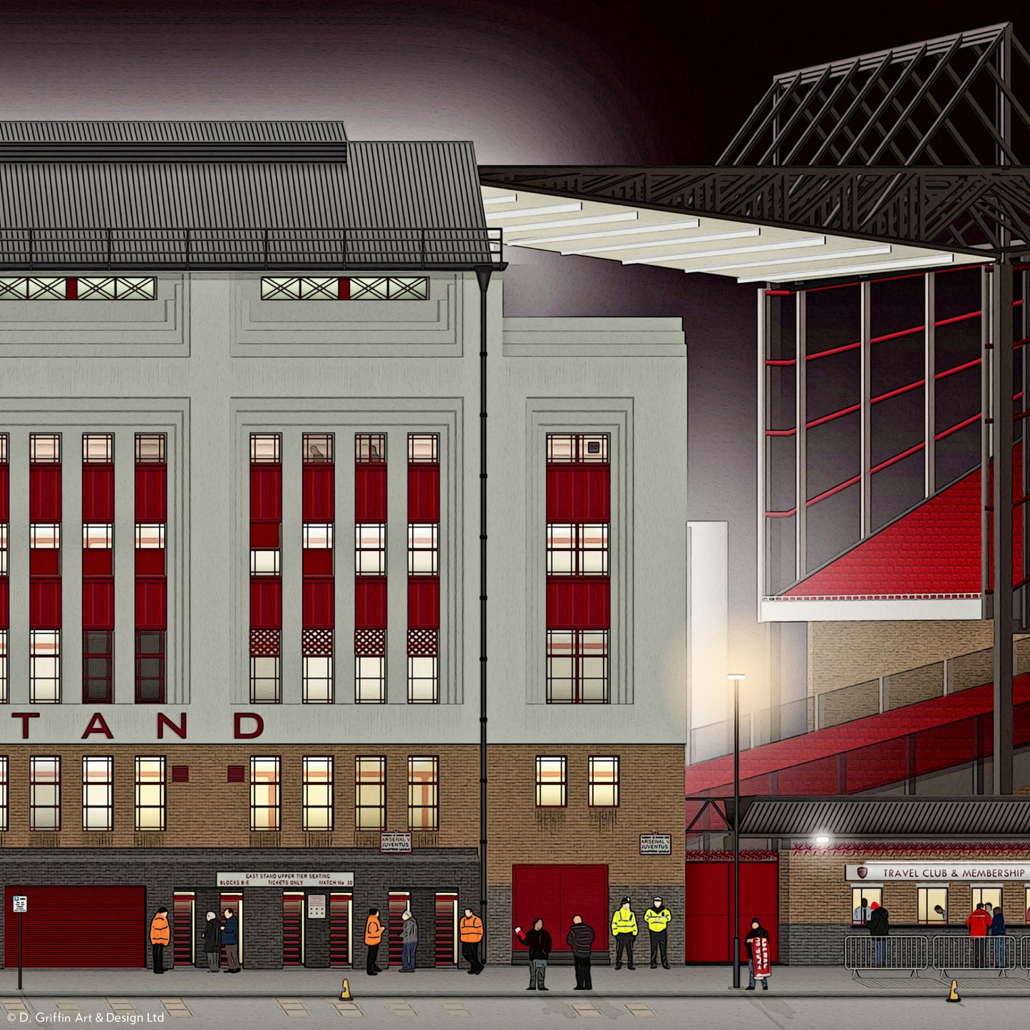 Arsenal – Modern Highbury Stadium Panoramic Illustration