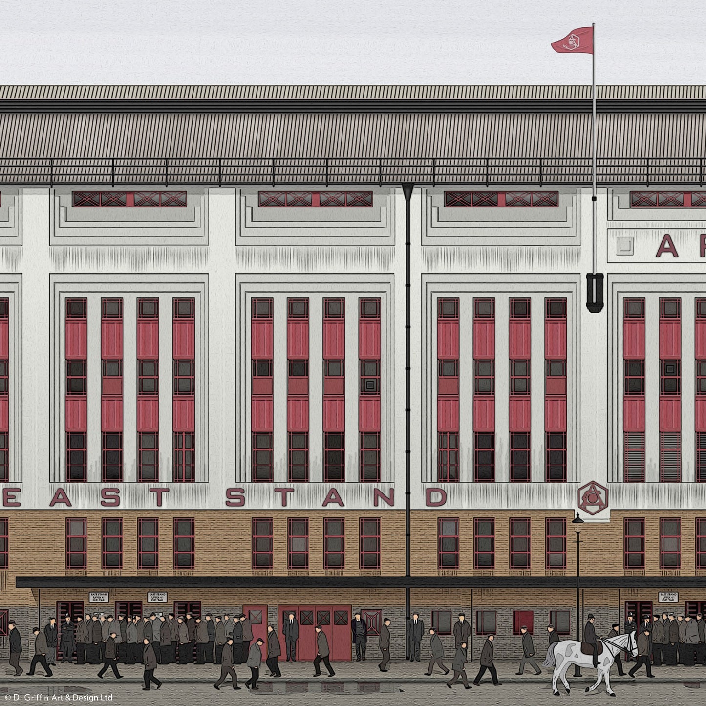 Arsenal – Old Highbury Stadium Panoramic Illustration