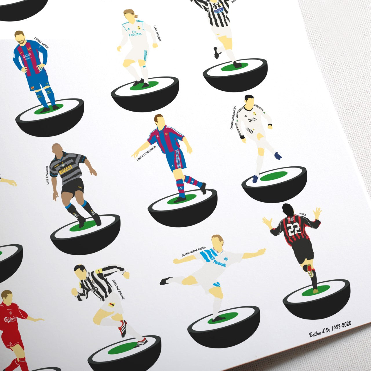 Ballon d'Or Winners Subbuteo Print