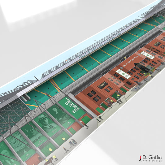 Celtic Park Stadium Panoramic Illustration