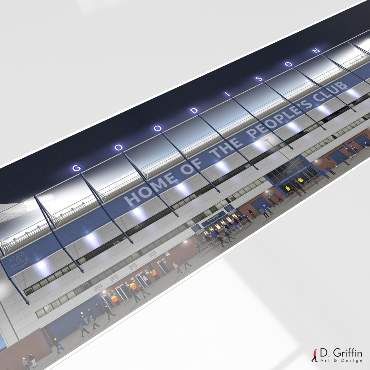 Everton – Goodison Park Stadium Panoramic Illustration