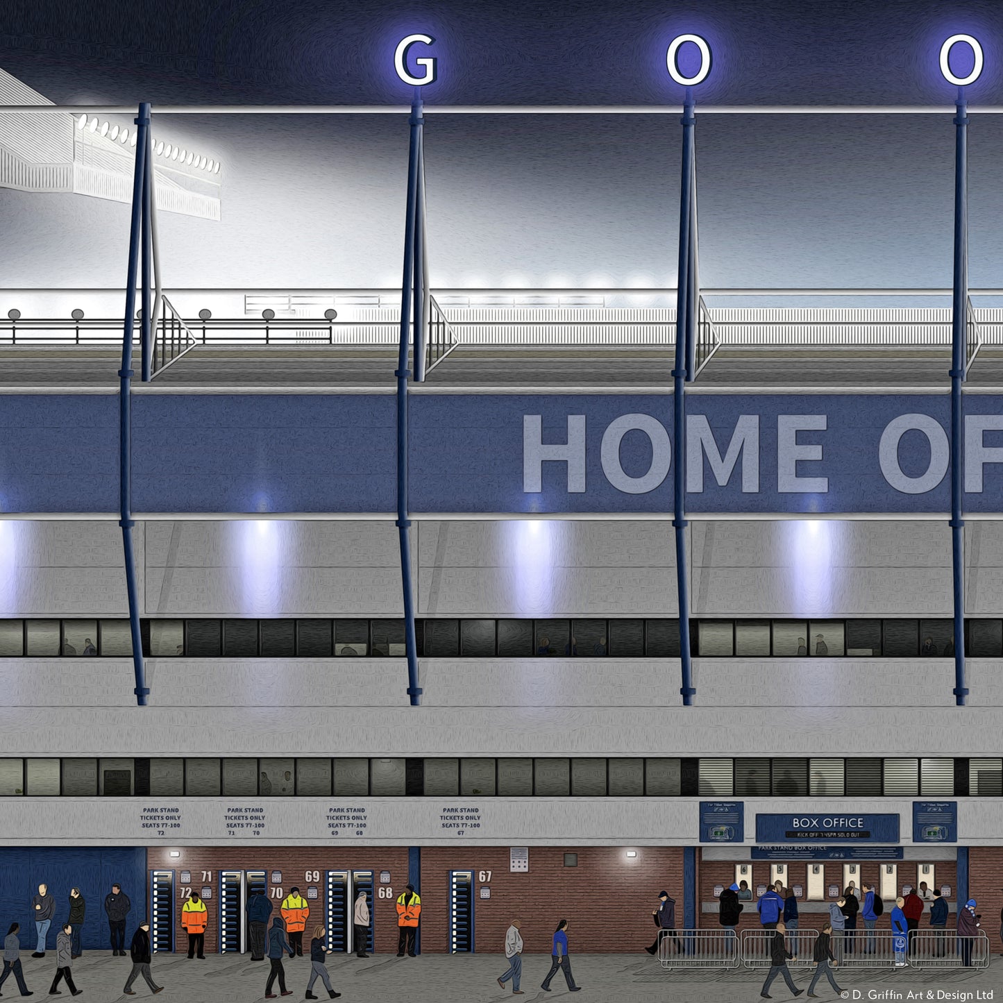 Everton – Goodison Park Stadium Panoramic Illustration