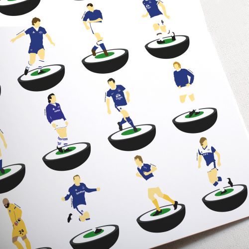Everton Legends Subbuteo Print