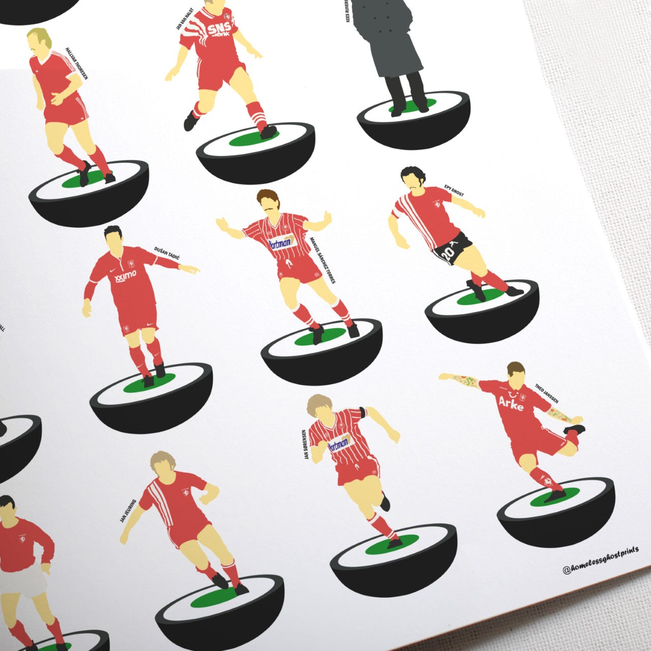 FC Twente Subbuteo Print - Unframed