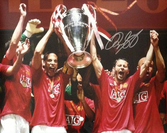Ryan Giggs Signed Manchester United 2008 Champions League Final Photo