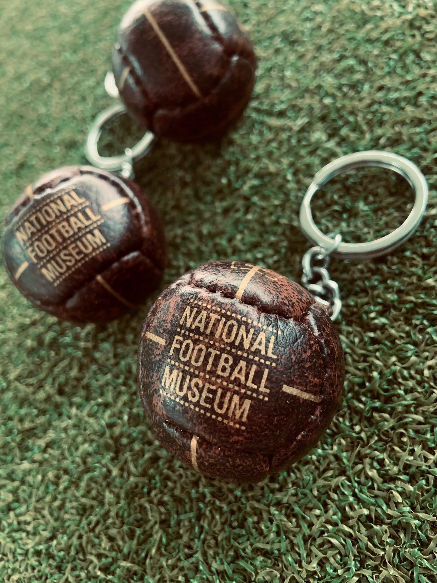 National Football Museum 50s Style Leather Football Keyring