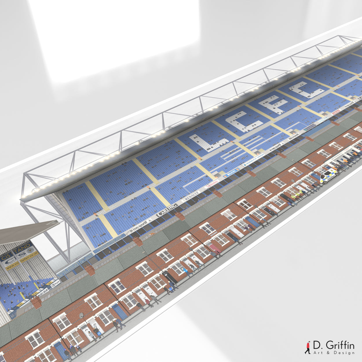 Leicester City – Filbert Street Panoramic Illustration Print