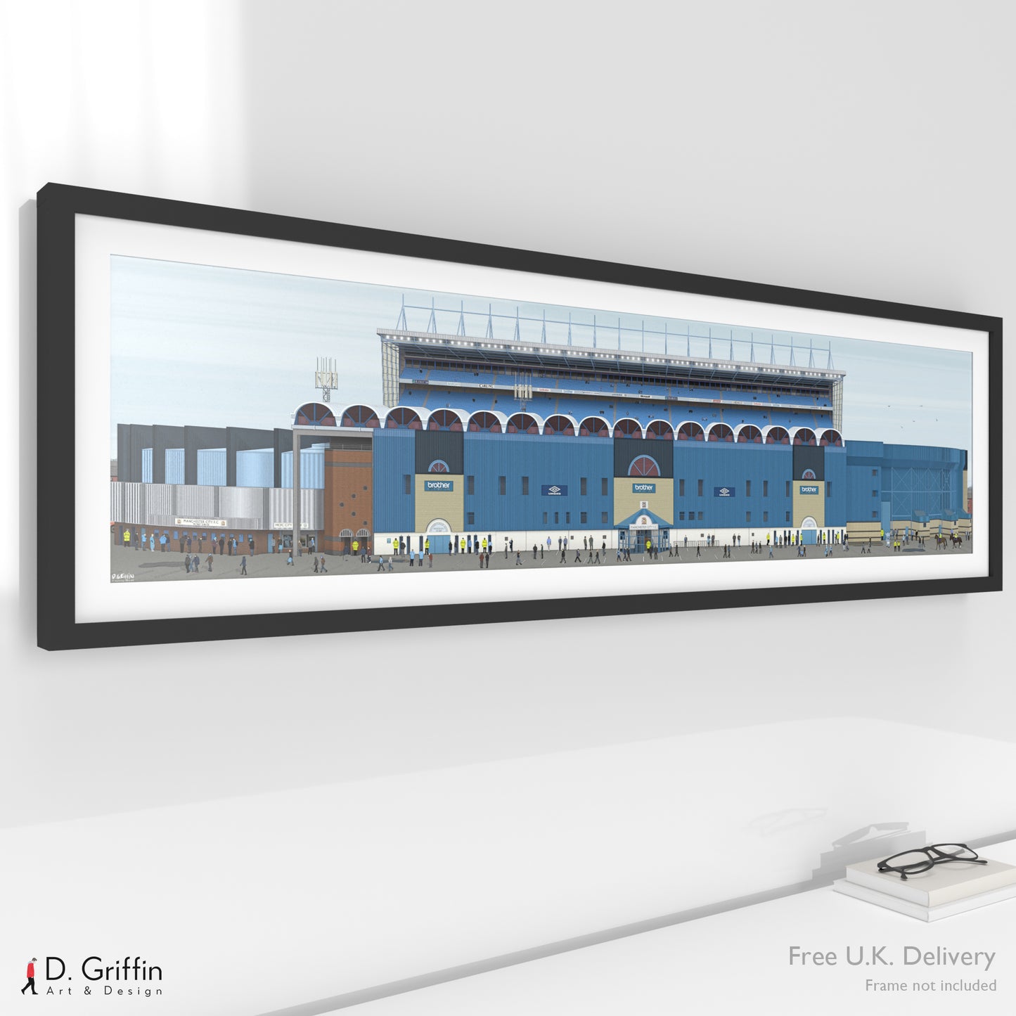 Manchester City – Maine Road Stadium Panoramic Illustration