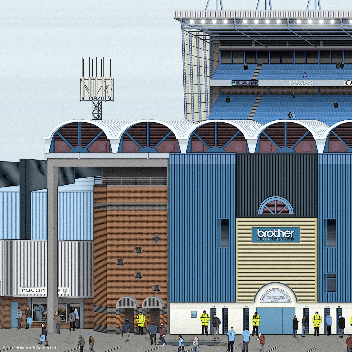 Manchester City – Maine Road Stadium Panoramic Illustration