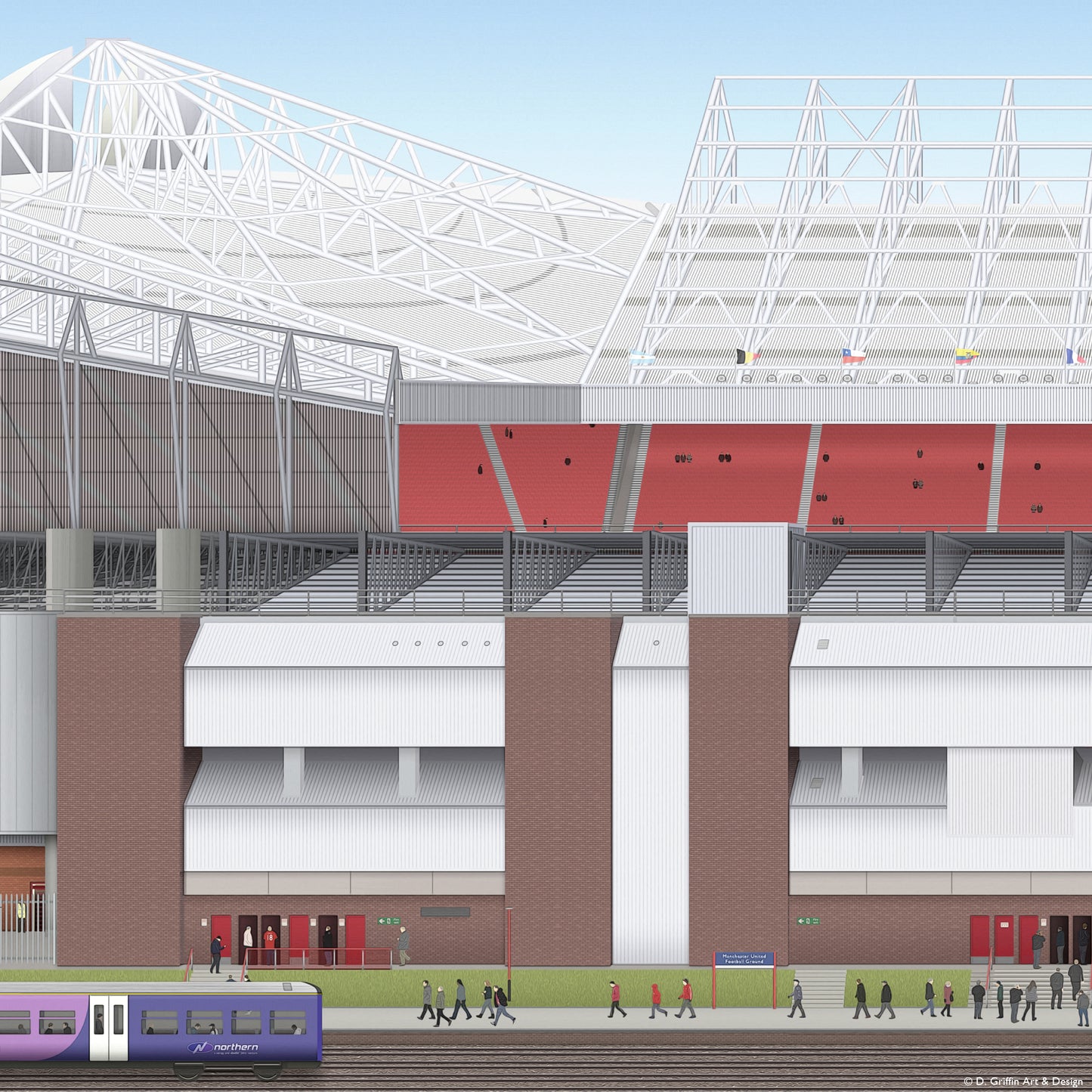 Manchester United – Old Trafford Panoramic Illustration