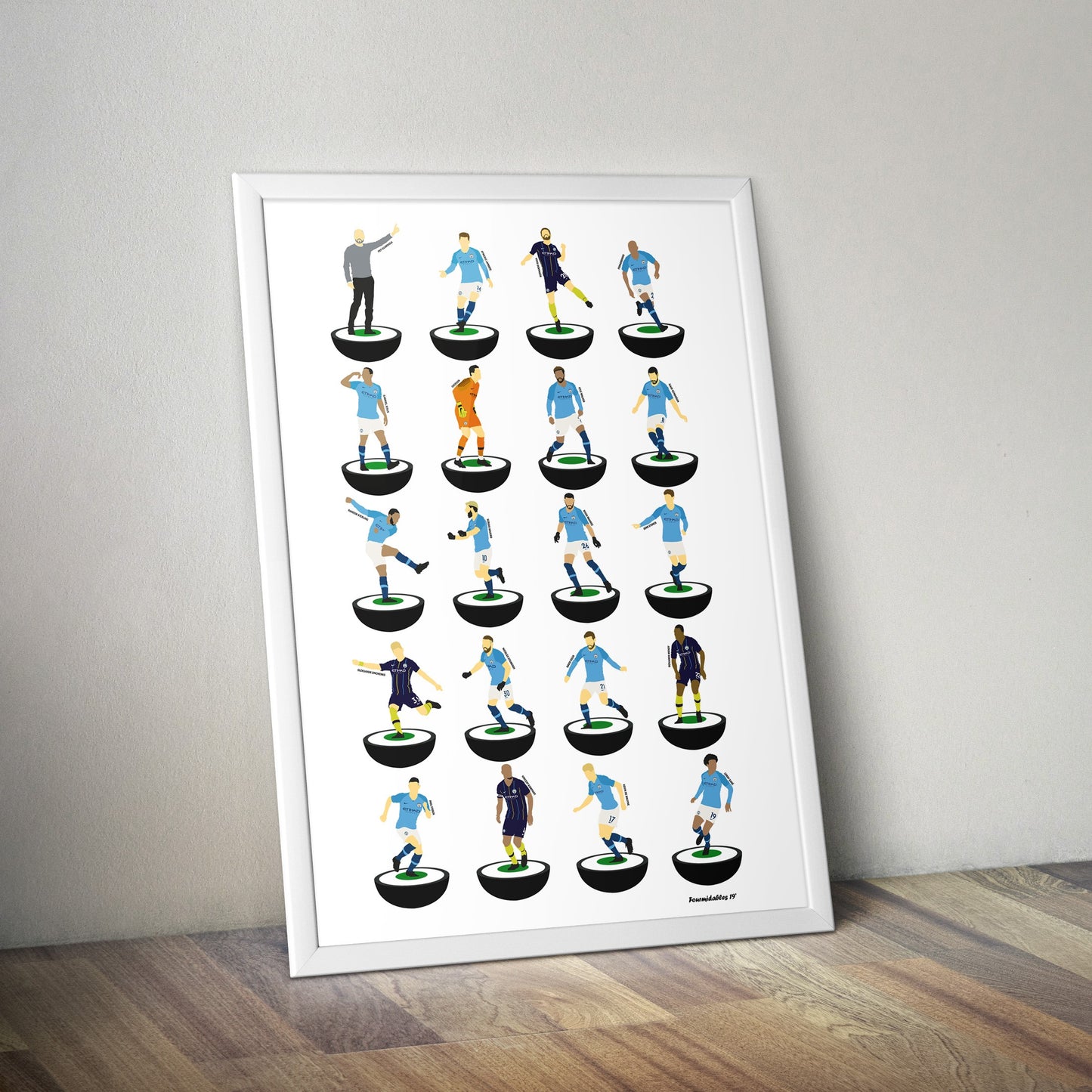 Manchester City 2019 Fourmidables Subbuteo Print - Unframed