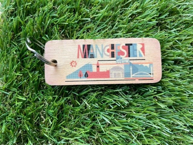 Manchester Wooden Keyring – National Football Museum Shop