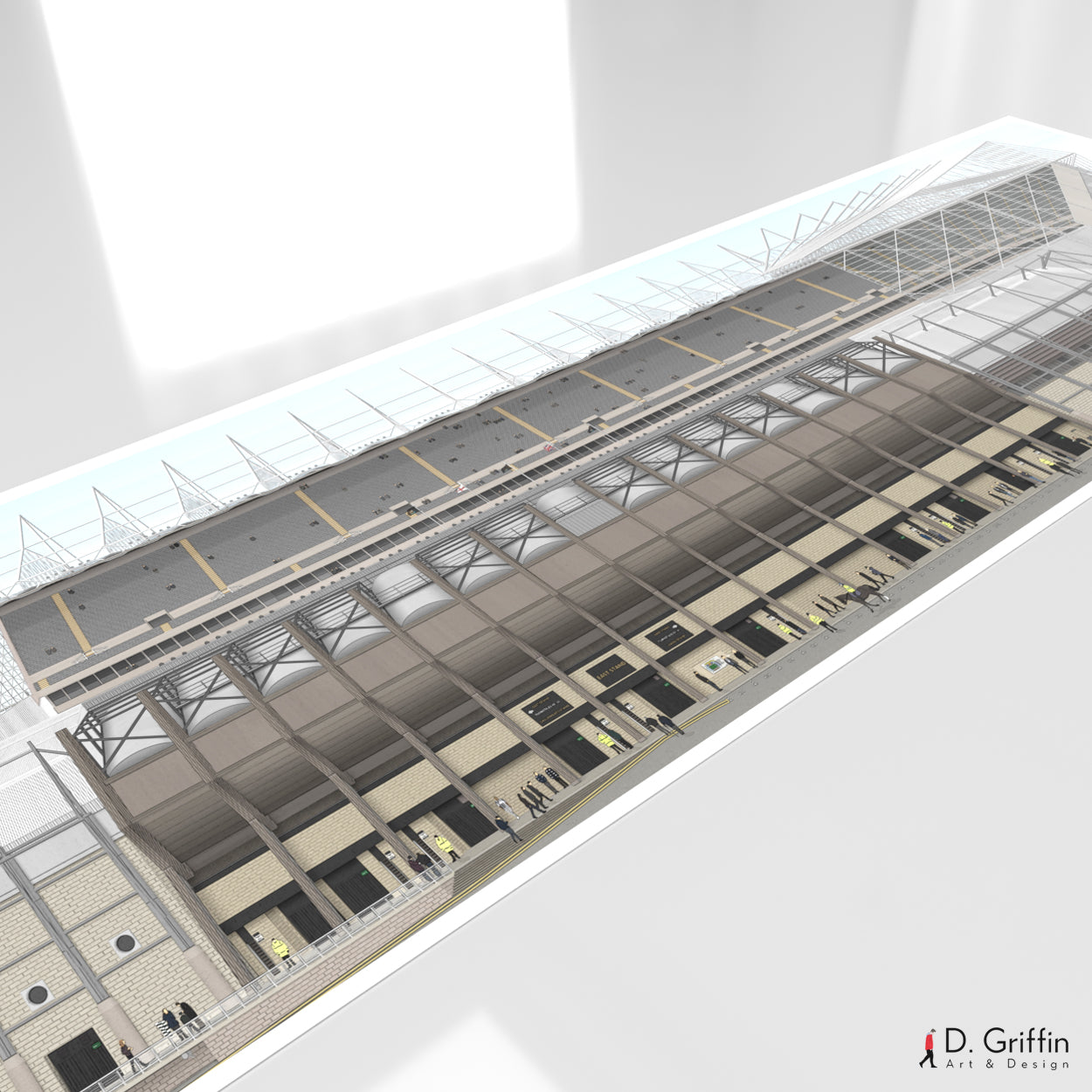 Newcastle United – St James’ Park Stadium Panoramic Illustration Print