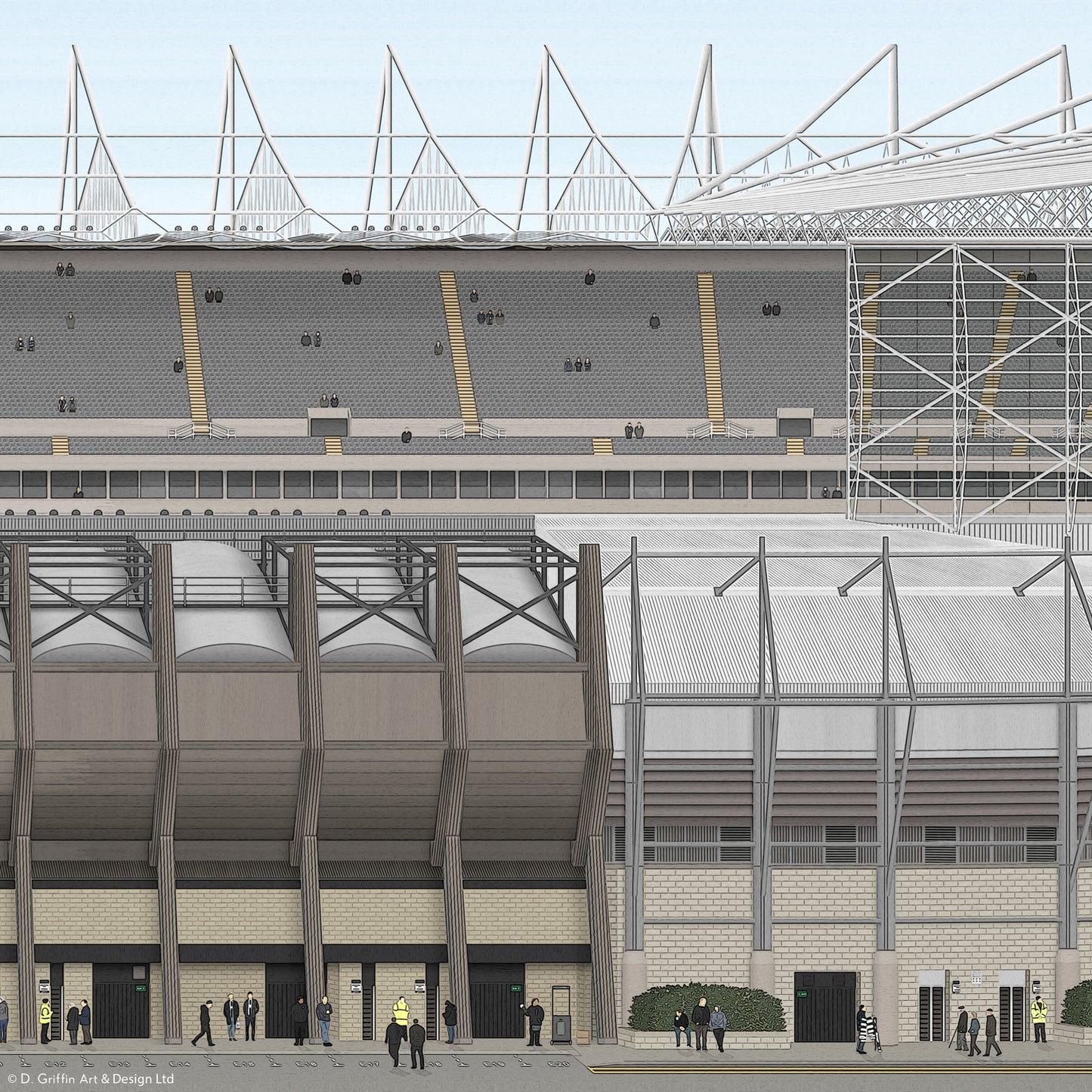 Newcastle United – St James’ Park Stadium Panoramic Illustration Print
